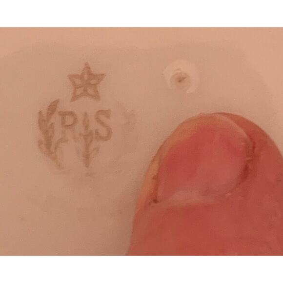 Vintage R S Germany China Bowl Pierced Edges Spring Flowers Gold Stamp 7" Square - Picture 7 of 7